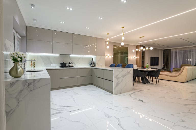 Luxury Virginia home with fully restored polished marble floors