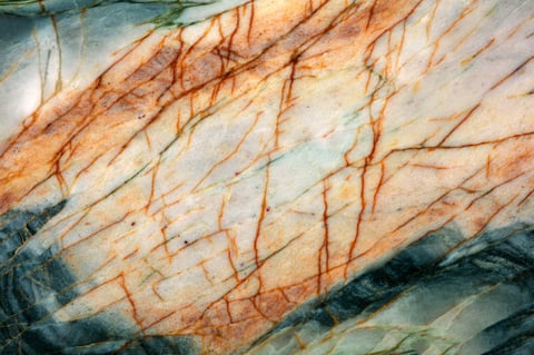 Natural stone texture, michelangelo quartzite slab, greenish gray color with rust spots