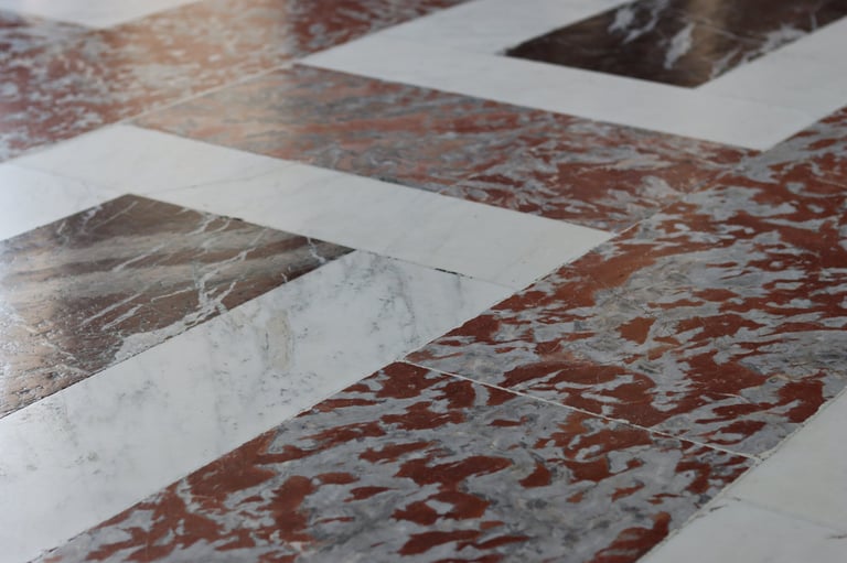 Pattern on a marble floor with beautiful polished finish — VA marble polishing