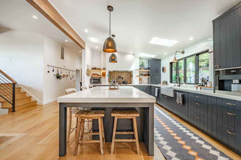 Restored marble kitchen countertop and island in a Raleigh North Carolina home
