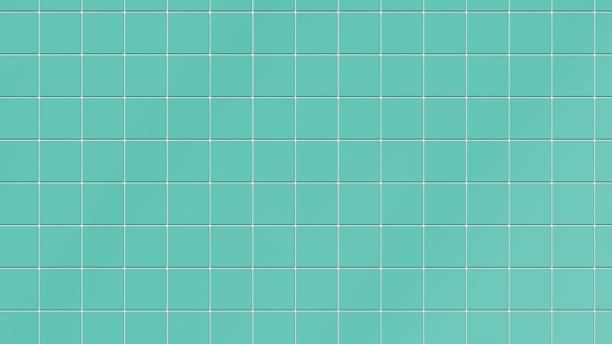 A seamless-looking grid of bright teal or turquoise square tiles with clean white grout lines.