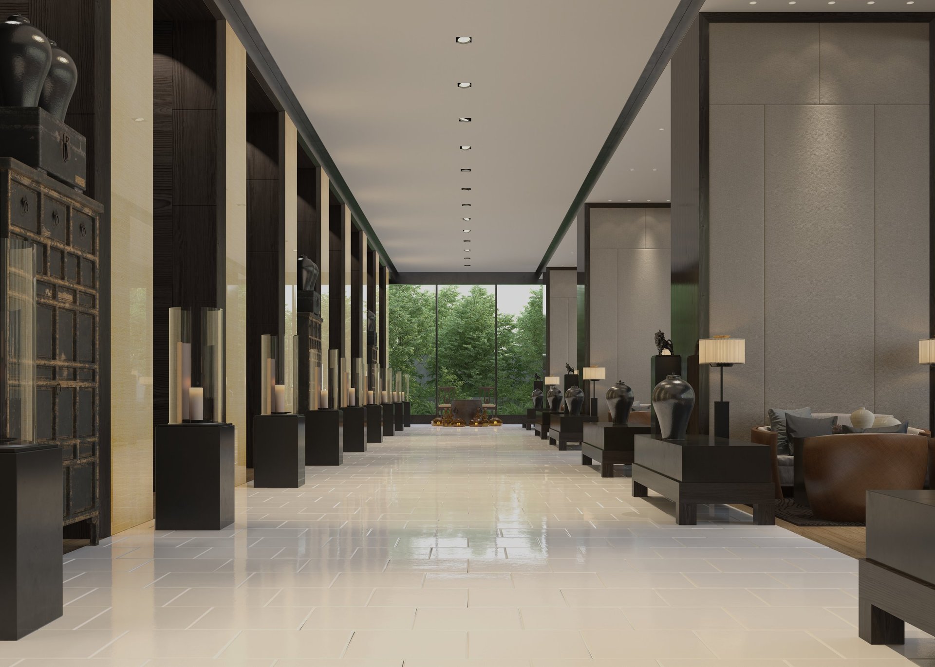 Restored marble floor glowing with a high-gloss finish in a Virginia home