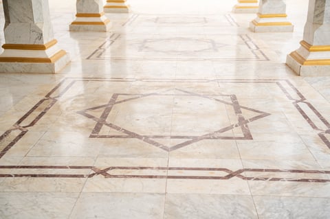 Limestone floor pattern